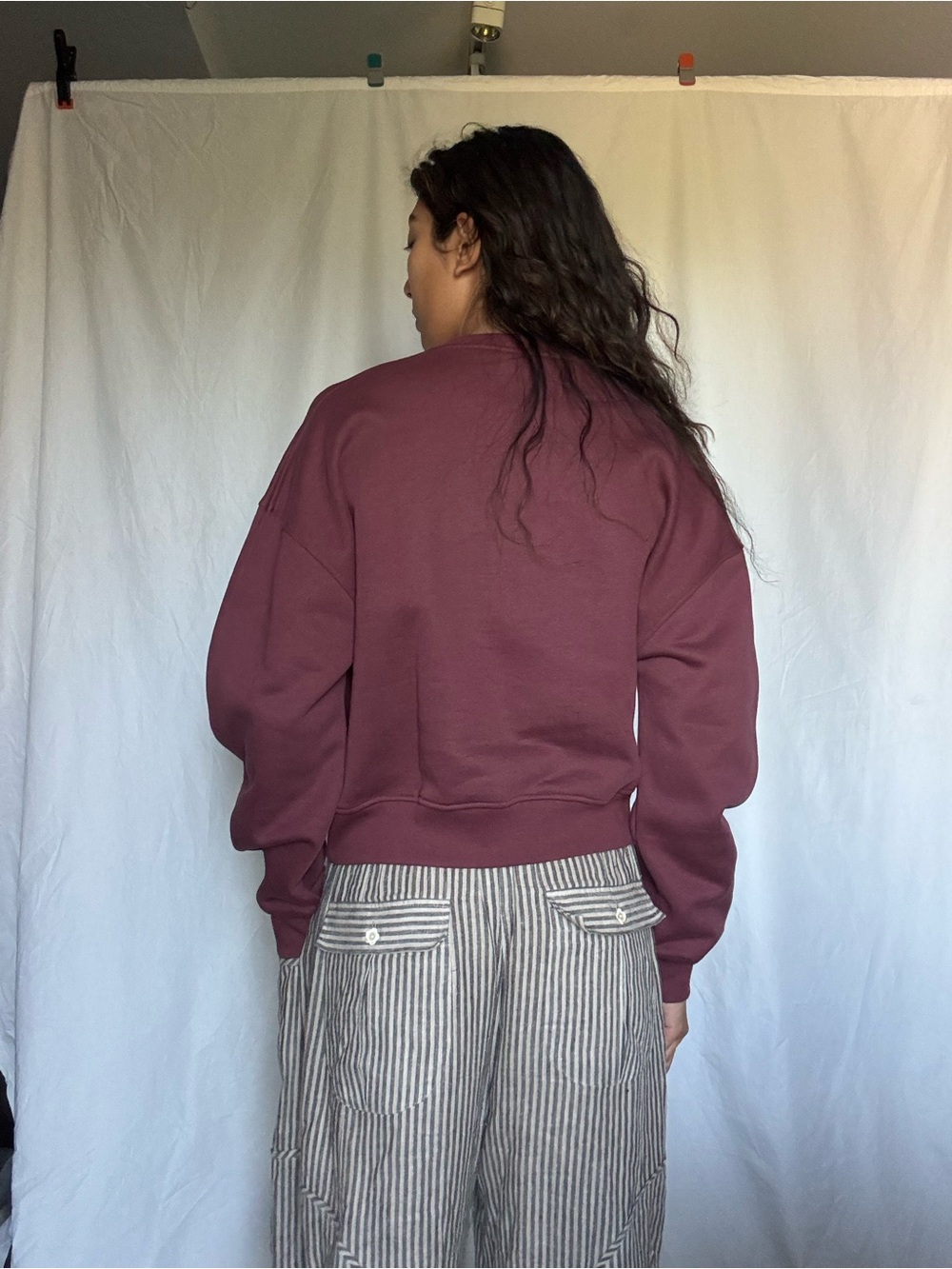 Ganni Maroon Crewneck Sweatshirt with White Logo - Picture 4 of 9